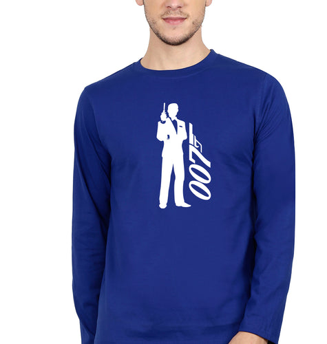James Bond (007) Full Sleeves T-Shirt for Men-Royal Blue-Ektarfa.online