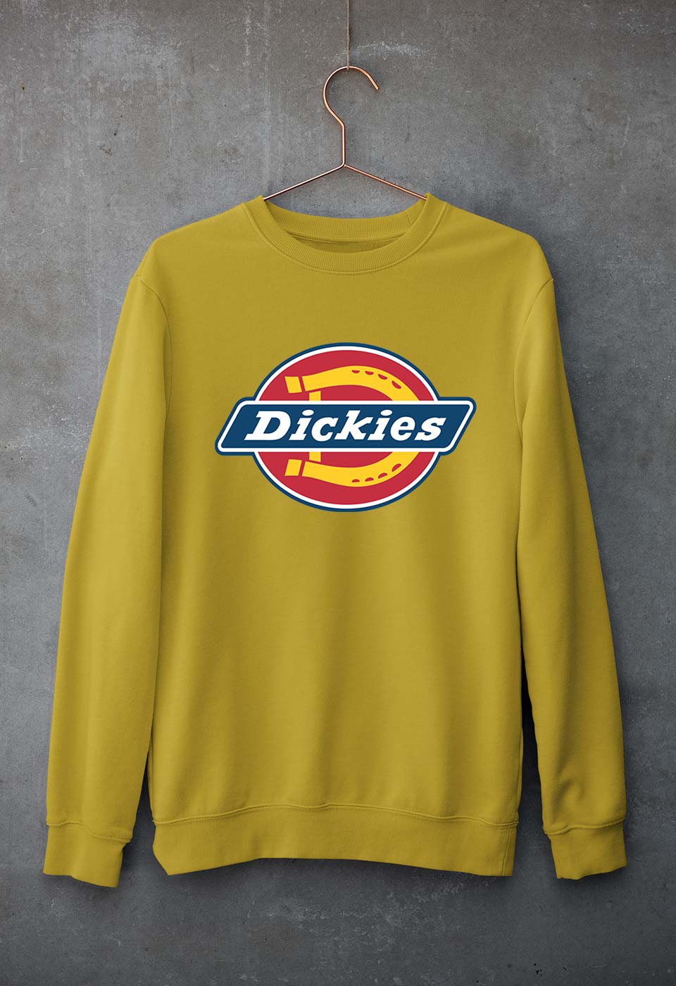 Dickies Unisex Sweatshirt for Men/Women-Mustard Yellow-Ektarfa.online