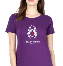 Load image into Gallery viewer, Black Widow Spider T-Shirt for Women-Purple-Ektarfa.online
