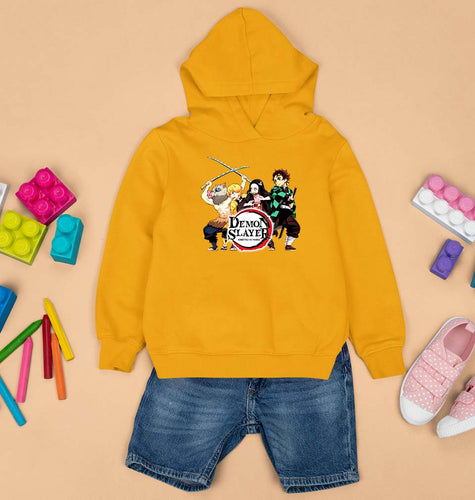 Demon Slayer Kids Hoodie for Boy/Girl-1-2 Years(24 Inches)-Mustard Yellow-Ektarfa.online