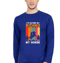 Load image into Gallery viewer, Horse Riding Full Sleeves T-Shirt for Men-Royal blue-Ektarfa.online
