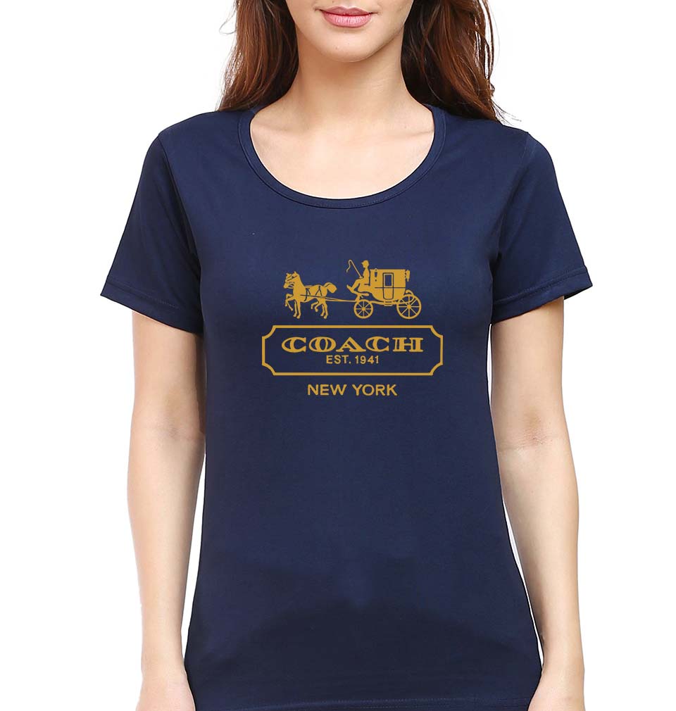 Coach T-Shirt for Women-XS(32 Inches)-Navy Blue-Ektarfa.online