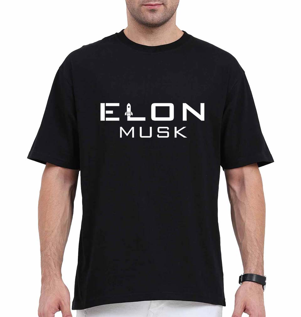 Elon Musk Oversized T-Shirt for Men-Black-Ektarfa.online