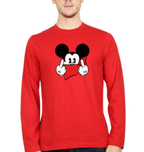 Load image into Gallery viewer, Mickey Mouse Fuck Full Sleeves T-Shirt for Men-Red-Ektarfa.online
