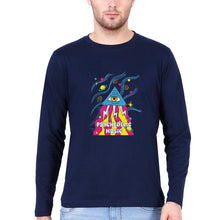 Load image into Gallery viewer, Psychedelic Music Full Sleeves T-Shirt for Men-Navy Blue-Ektarfa.online
