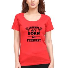 Load image into Gallery viewer, Legends are Born in February T-Shirt for Women-Red-Ektarfa.online
