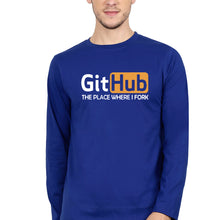 Load image into Gallery viewer, GitHub Full Sleeves T-Shirt for Men-Royal Blue-Ektarfa.online
