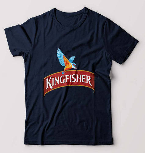 Kingfisher T-Shirt for Men-S(38 Inches)-Navy Blue-Ektarfa.online