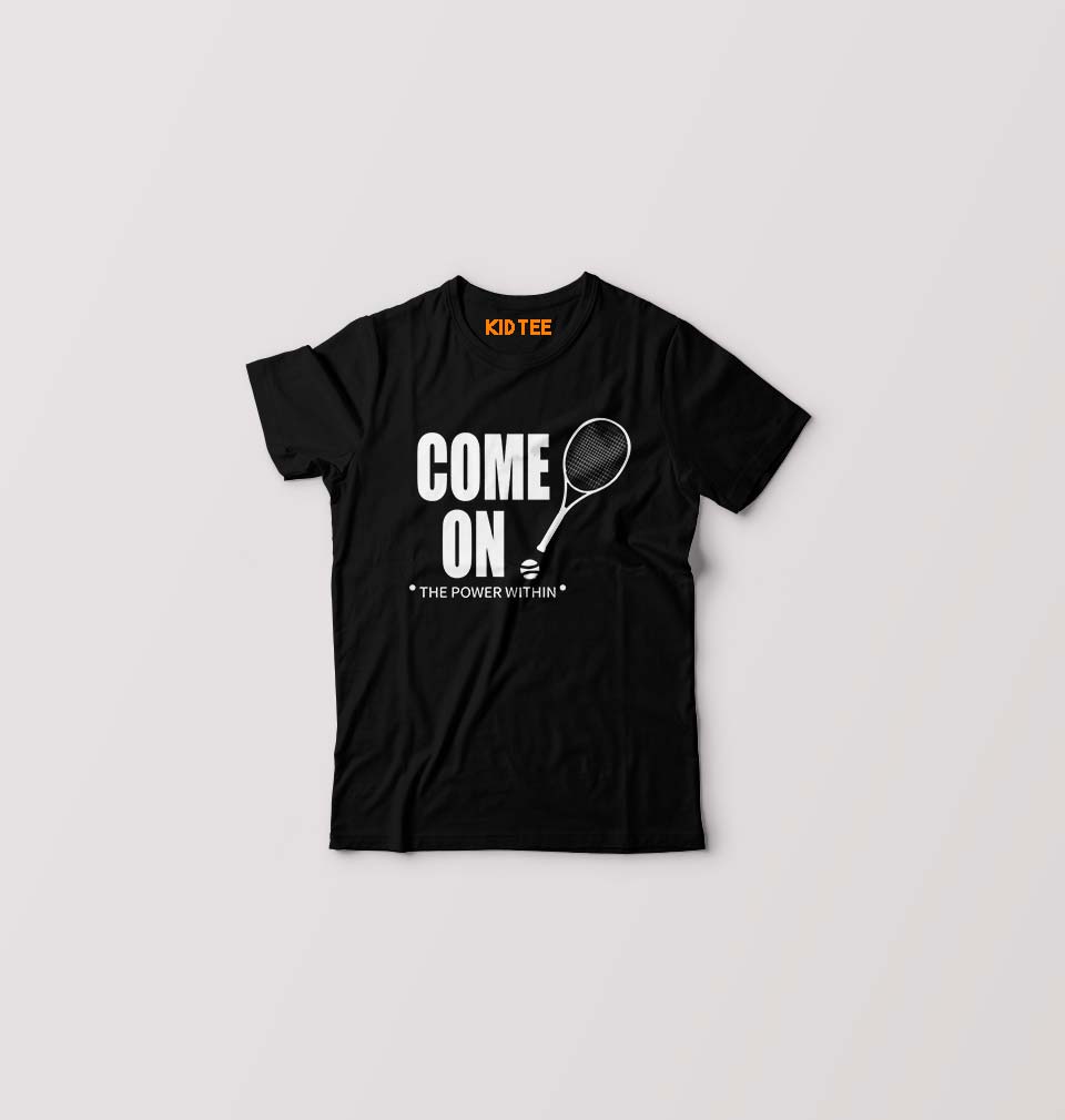 Tennis Kids T-Shirt for Boy/Girl-Black-Ektarfa.online