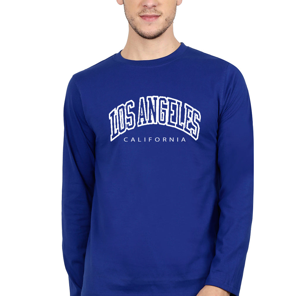 Varsity Los Angeles Full Sleeves T-Shirt for Men-ROYAL BLUE-Ektarfa.online