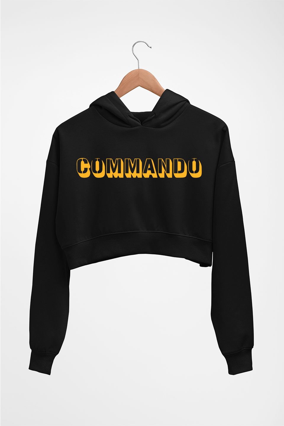 Commando Crop HOODIE FOR WOMEN-Black-Ektarfa.online