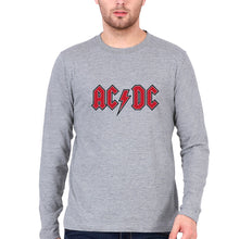 Load image into Gallery viewer, ACDC Full Sleeves T-Shirt for Men-S(38 Inches)-Grey Melange-Ektarfa.online
