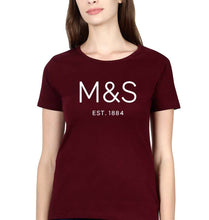 Load image into Gallery viewer, M&amp;S T-Shirt for Women-XS(32 Inches)-Maroon-Ektarfa.online
