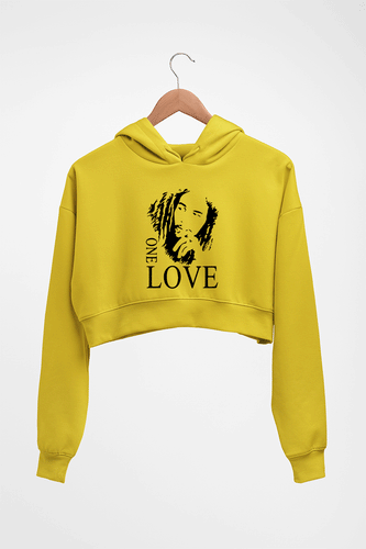Bob Marley Crop HOODIE FOR WOMEN-Mustard Yellow-Ektarfa.online