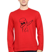 Load image into Gallery viewer, Dab Marshmello Full Sleeves T-Shirt for Men-Red-Ektarfa.online

