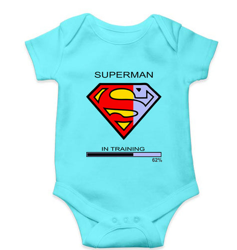 Superman Gym Kids Romper For Baby Boy/Girl-0-5 Months(18 Inches)-Sky Blue-Ektarfa.online