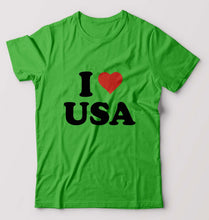 Load image into Gallery viewer, I Love USA T-Shirt for Men-flag green-Ektarfa.online
