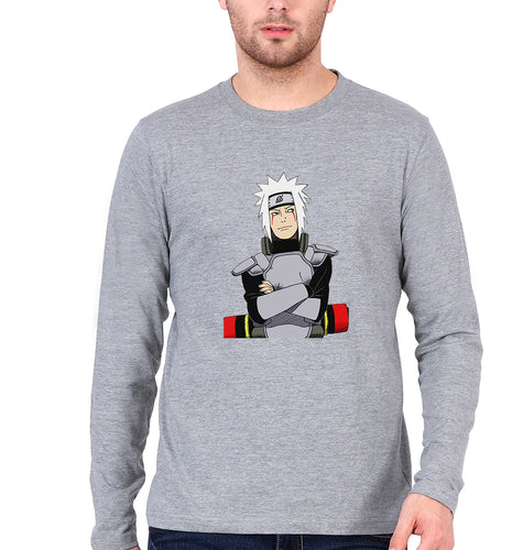 Jiraiya Full Sleeves T-Shirt for Men-Grey Melange-Ektarfa.online