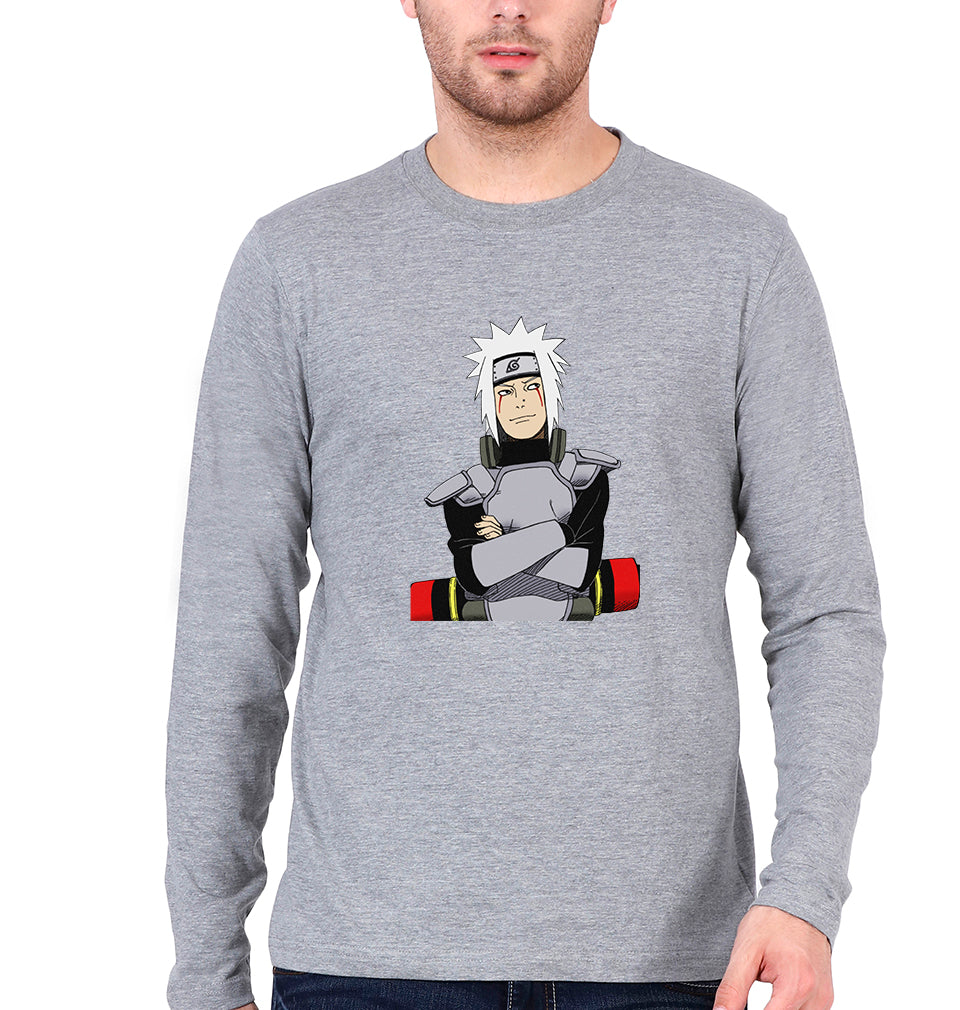 Jiraiya Full Sleeves T-Shirt for Men-Grey Melange-Ektarfa.online