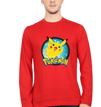 Load image into Gallery viewer, Pokémon Full Sleeves T-Shirt for Men-S(38 Inches)-Red-Ektarfa.online
