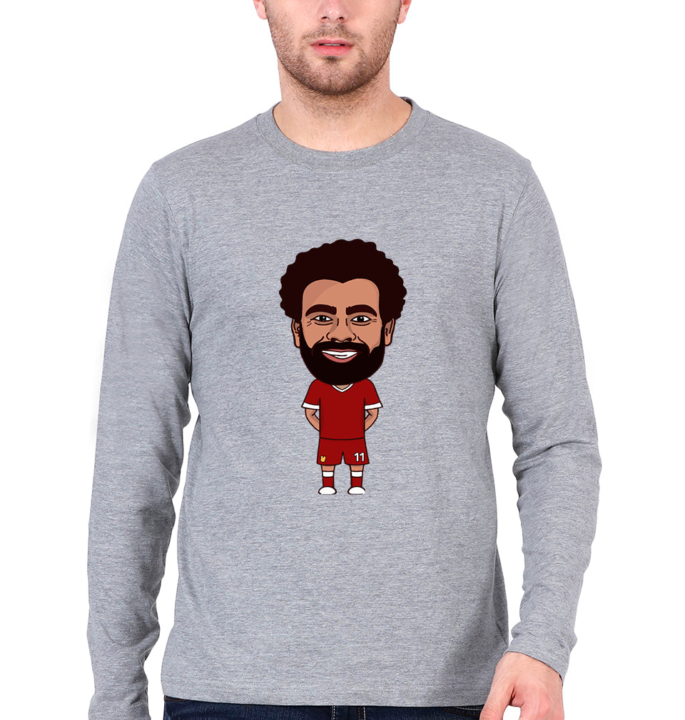 Mohamed Salah Full Sleeves T-Shirt for Men-Grey Melange-Ektarfa.online