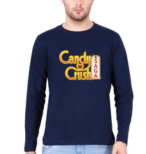 Load image into Gallery viewer, Candy Crush Full Sleeves T-Shirt for Men-S(38 Inches)-Navy Blue-Ektarfa.online
