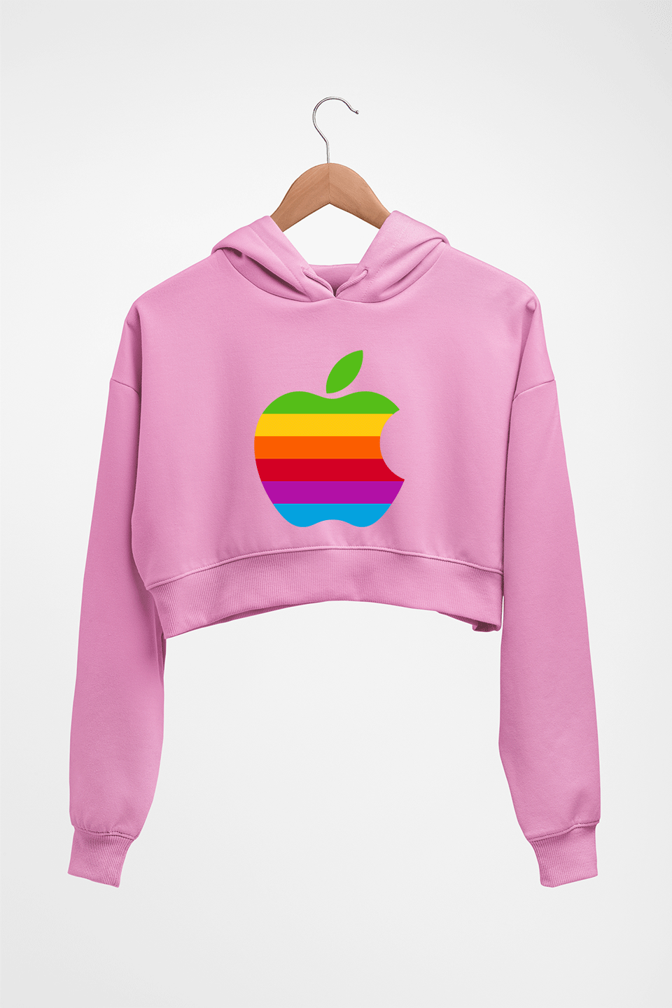 Apple Crop HOODIE FOR WOMEN-Light Baby Pink-Ektarfa.online