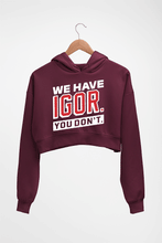 Load image into Gallery viewer, Igor Crop HOODIE FOR WOMEN-Maroon-Ektarfa.online
