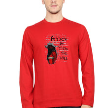 Load image into Gallery viewer, Attack on Titan Full Sleeves T-Shirt for Men-Red-Ektarfa.online

