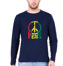 Load image into Gallery viewer, Bob Marley Peace Full Sleeves T-Shirt for Men-Navy Blue-Ektarfa.online
