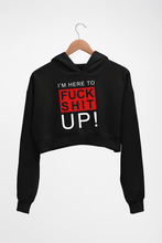 Load image into Gallery viewer, Fuck Crop HOODIE FOR WOMEN-Black-Ektarfa.online
