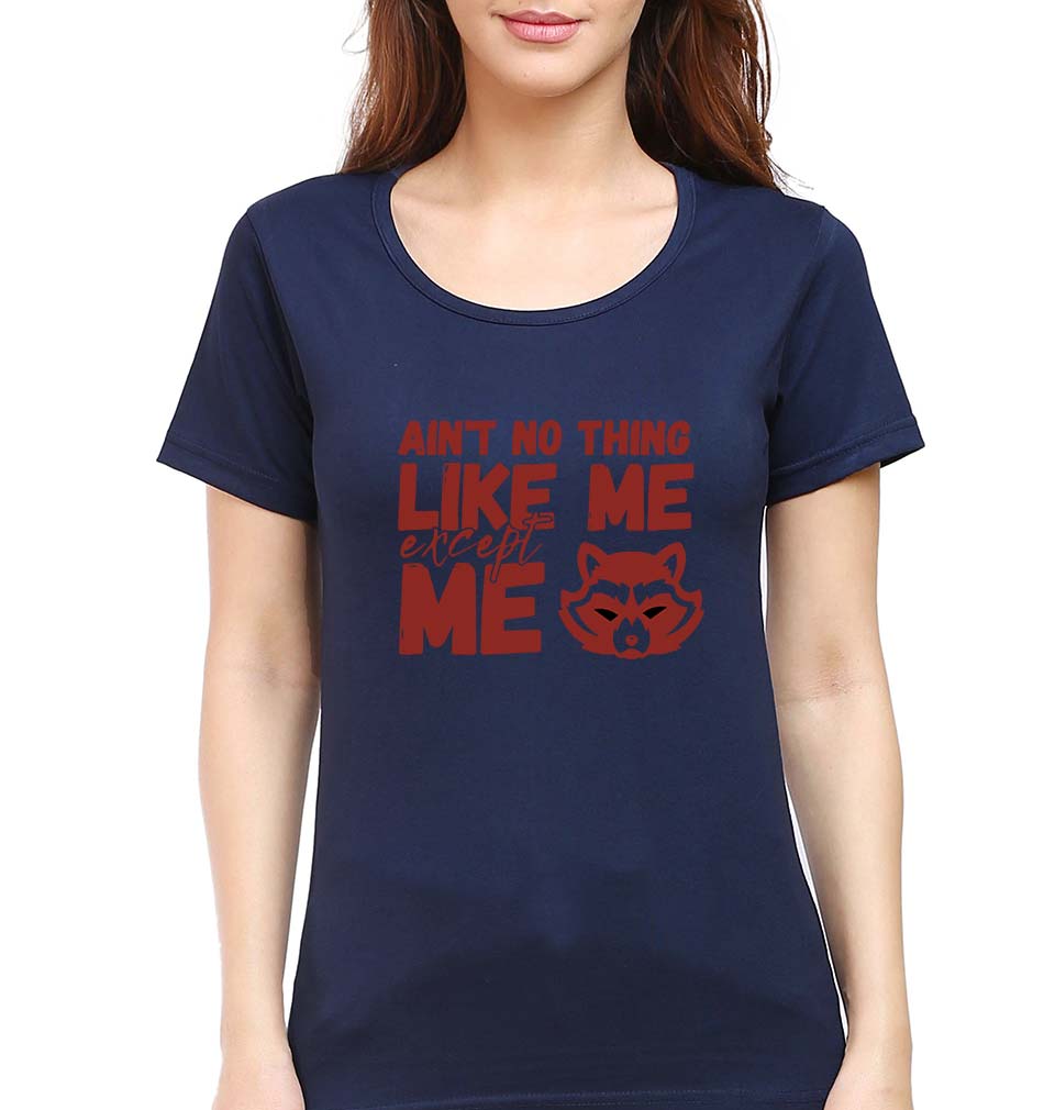 Rocket Raccoon T-Shirt for Women-Navy Blue-Ektarfa.online