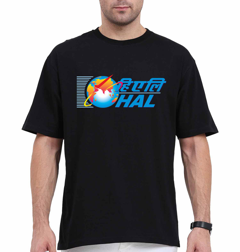Hindustan Aeronautics Limited (HAL) Oversized T-Shirt for Men-Black-Ektarfa.online