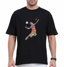 Load image into Gallery viewer, Badminton Oversized T-Shirt for Men-Black-Ektarfa.online
