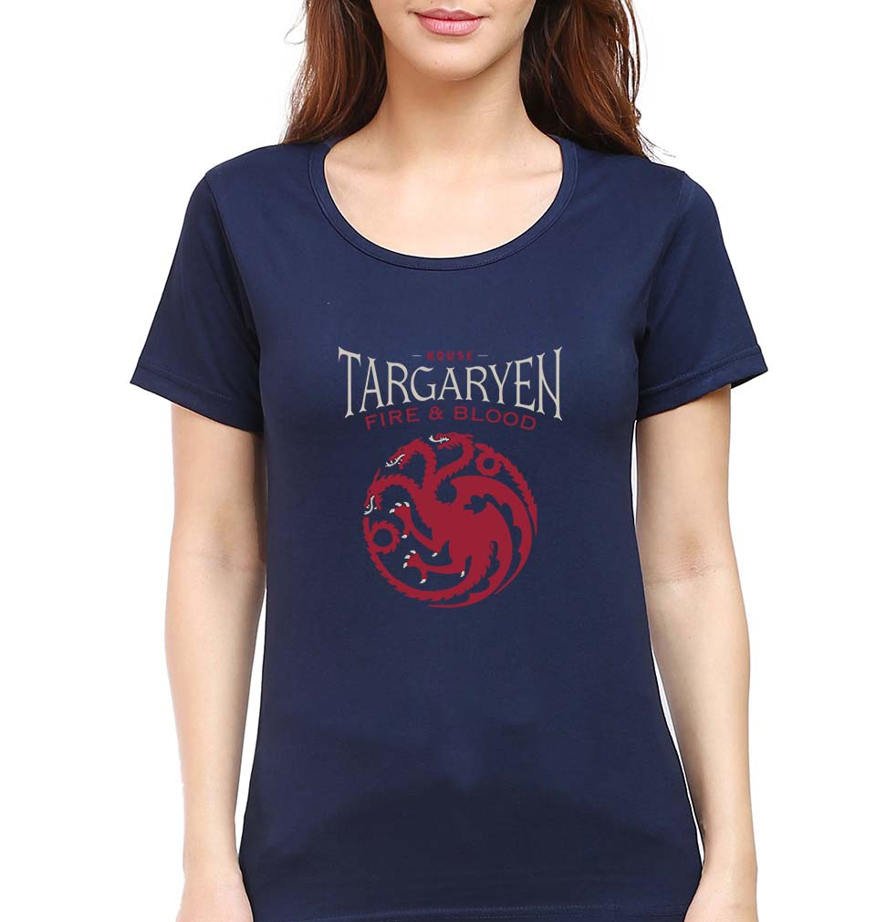 House Targaryen (GOT) T-Shirt for Women-Navy Blue-Ektarfa.online