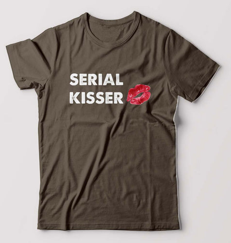 Serial Kisser T-Shirt for Men-Olive Green-Ektarfa.online