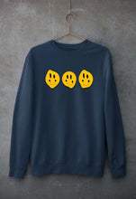Load image into Gallery viewer, Smiley Unisex Sweatshirt for Men/Women-S(40 Inches)-Navy Blue-Ektarfa.online
