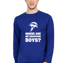 Load image into Gallery viewer, PUBG Where Are We Dropping Boys Full Sleeves T-Shirt for Men-Royal Blue-Ektarfa.online
