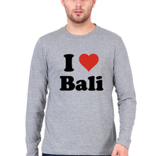 Load image into Gallery viewer, I Love Bali Full Sleeves T-Shirt for Men-Grey Melange-Ektarfa.online
