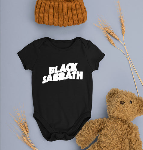 Black Sabbath Kids Romper For Baby Boy/Girl-0-5 Months(18 Inches)-Black-Ektarfa.online