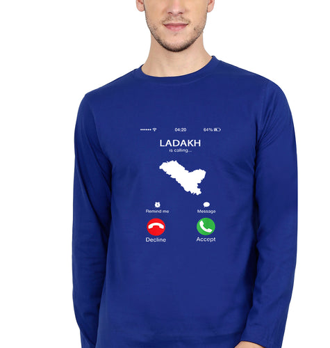 Ladakh Calling T Full Sleeves T-Shirt for Men-Royal Blue-Ektarfa.online