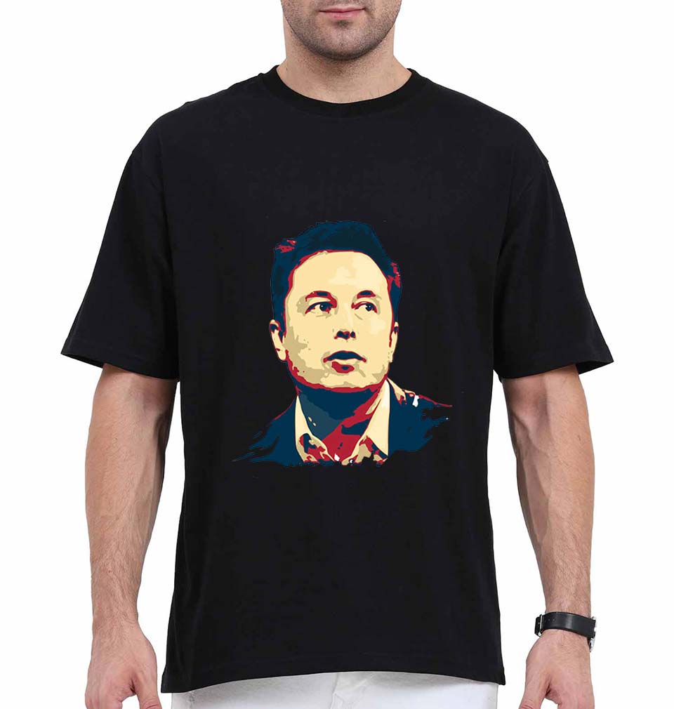 Elon Musk Oversized T-Shirt for Men-Black-Ektarfa.online