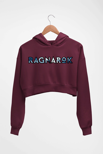 Ragnarok Crop HOODIE FOR WOMEN-Maroon-Ektarfa.online