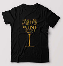 Load image into Gallery viewer, GOT Game Of Thrones Wine In The Belly T-Shirt for Men-Black-Ektarfa.online
