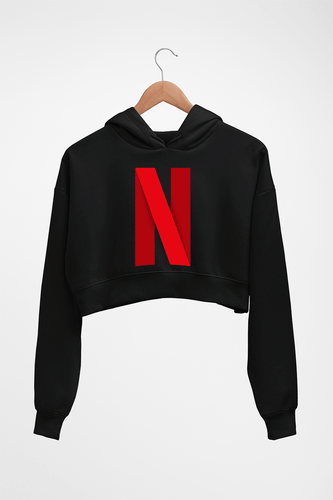 Netflix Crop HOODIE FOR WOMEN-Black-Ektarfa.online