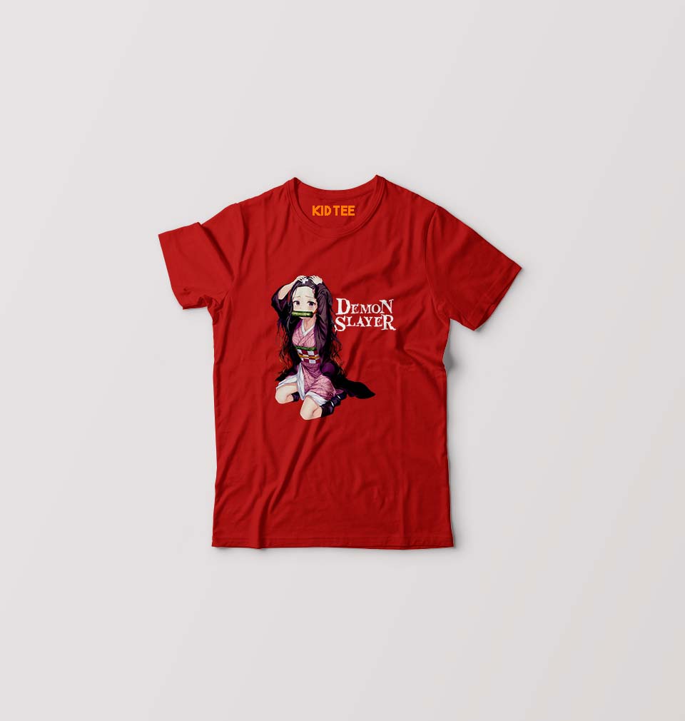 Demon Slayer Kids T-Shirt for Boy/Girl-Red-Ektarfa.online