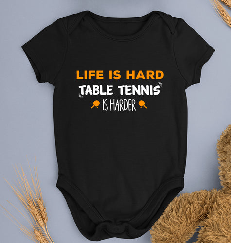 Table Tennis (TT) DNA Kids Romper For Baby Boy/Girl-0-5 Months(18 Inches)-Black-Ektarfa.online