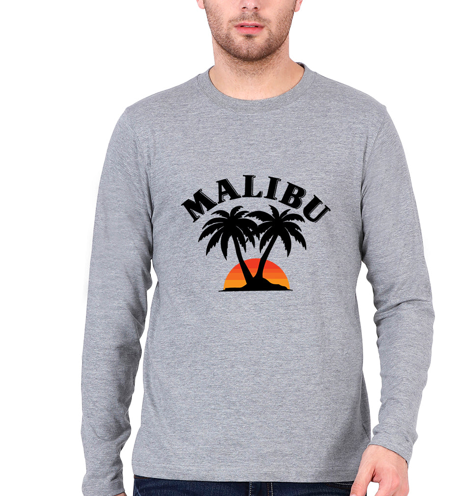 Malibu Full Sleeves T-Shirt for Men-Grey Melange-Ektarfa.online
