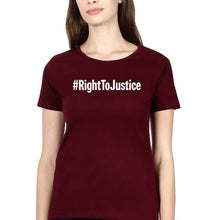 Load image into Gallery viewer, Right to Justice T-Shirt for Women-Maroon-Ektarfa.online
