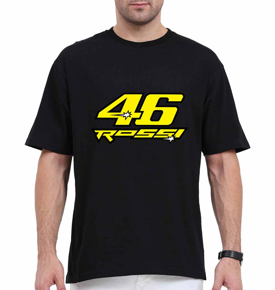 Valentino Rossi(VR 46) Oversized T-Shirt for Men-Black-Ektarfa.online